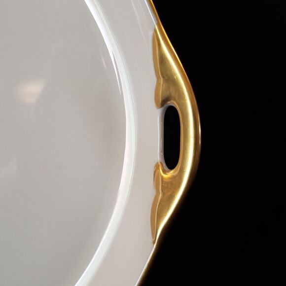 SALE Pickard China USA Ivory n Gold Square Handled Cake Plate 11 1/8 inch - Picture 4 of 9